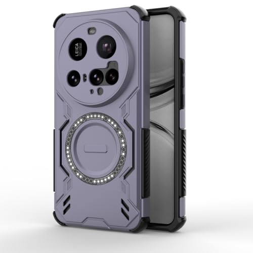 HAFFAN Case Cover for Xiaomi MI 15 Ultra (6.73" Inches) Shockproof Armor Rugged Slim Mobile Phone Shell, Magnetic TPU, 360 Protection, Wireless Charging - Purple