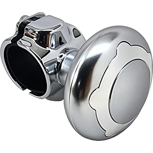 Salty Reef - Steering Wheel Suicide Knob - Fits steering wheels up to 1 vertically and 1 1/2 horizontally - Plastic (Silver)