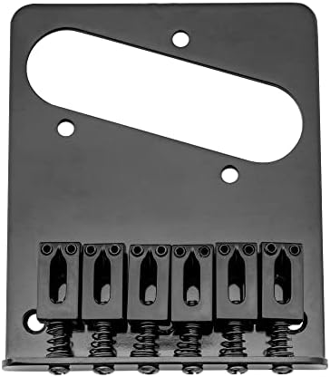 Musiclily Guitar Telecaster Bridge Assembly with 6 Saddles for Fender Tele,Black