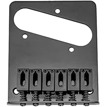 Musiclily Modern Guitar Telecaster Bridge Assembly with 6 Saddles for Fender Tele Style Electric Guitar Replacement,Black