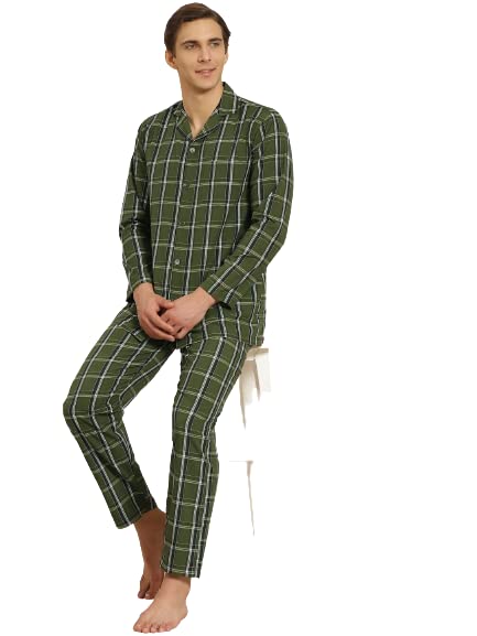 Image of SOJANYA (Since 1958 Men's Cotton Checked Nightsuit Set