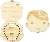 YOFAN Wooden Tooth Fairy Box for Girls - Baby Girl Teeth Keepsake Storage Holder, Pine Wood Memory Organizer