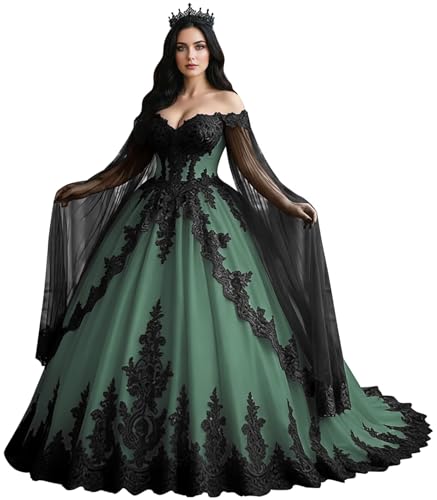 Mouccy Petite Puffy Wedding Dresses with Train Lace Tulle Dusty Sage
