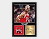 Icons Wall Art Michael Jordan Signed A4 Printed Photo Picture Display Gift For Basketball Fans Digitally Reproduced Signature Unframed