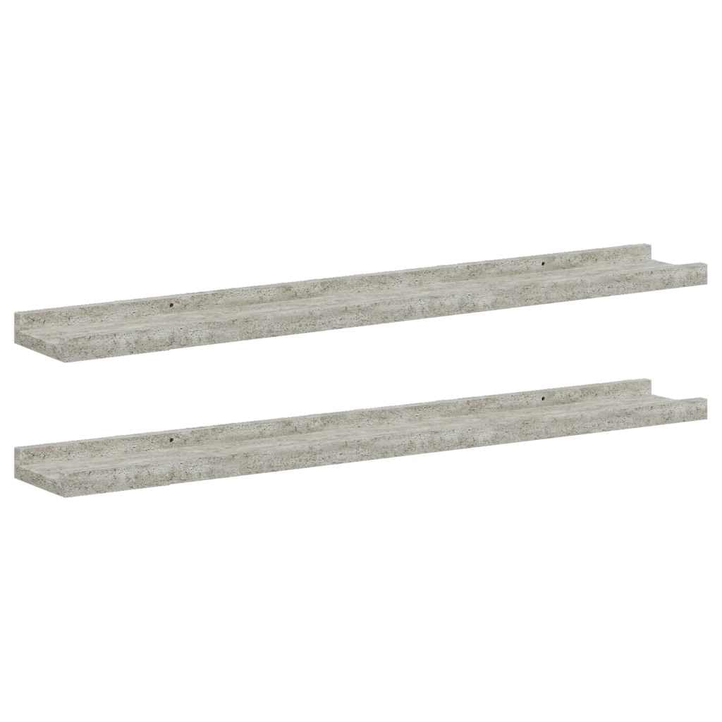Étagères flottantes suspendues murales vidaXL gris béton 80 cm étagère de rangement intérieur