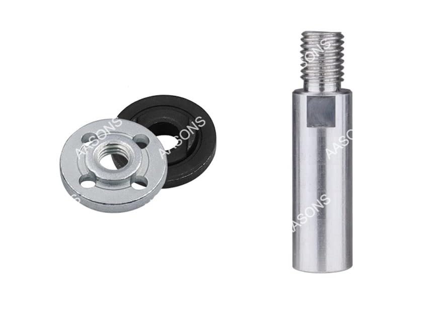 AASONS 80mm Rod & Ab Washer Set M10 Extension For Angle Grinder Converter Connecting Rod Adaptor Shaft, Universal Fit For 4” (100mm) Grinding Machine Sanding, Polishing, Grinding, Cutting, Etc