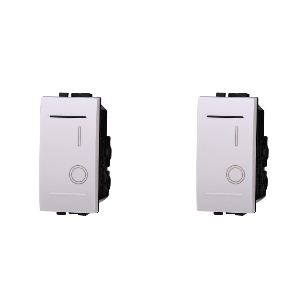 IXTRIMA Zweipoliger Schalter 0-1 16 A Farbe weiß kompatibel mit Bticino Living Light Set 2 Stück