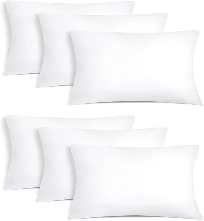 Aitsse- Relleno de Cojín de Fibra Hueca Siliconada de Alta Recuperación 2/4/6 Unidades, Suave, Mullido, Antialérgico. Cojín Decorativo para Casa, Dormitorio, Salón o Coche. (6, 50x70cm)