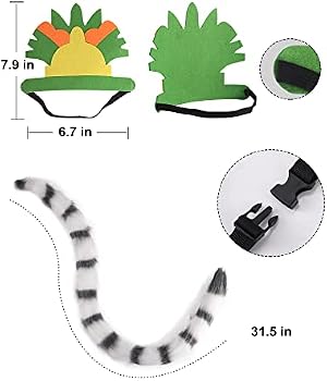 Diadema De Animal Con Orejas Y Cola De Lémur | Disfraz Para Fiestas, Carnaval Y Cosplay | Para Niños Y Niñas