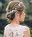 YERTTER Floral Wedding Bridal Crystal Handmade Pearl Headbands for Wedding Party Beads Hair Vine Bridal Hair Accessories for Women and Bride (Silver)