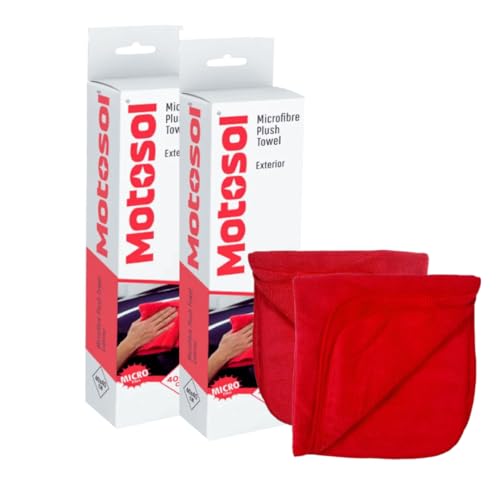 Image of Microfiber Cloth Plush Towel Exterior (Pack of 2) | Car & Home Cleaning | Super-Absorbent | Rub on Tough Stains | Ideal for All Surfaces | Size: 40 x 40 cm