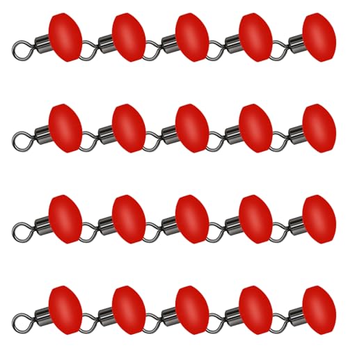 wengjack 20Pcs Glowing Saltwater Fishing Terminals Tackle Accessories Crosses Line Swivels Bead T Shape Fishing Swivels Connector