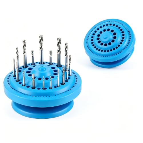 Rotary Tool Holder, 1-13mm Round Mandrel Drill Bench 100 Holes Rotary Tool Bit Holder, 360 Degree Rotating Polishing Buffing Drill Bits Burr Storage Box