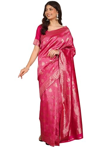 Banarasi Silk Saree for Women –Rich Gold Zari Border &