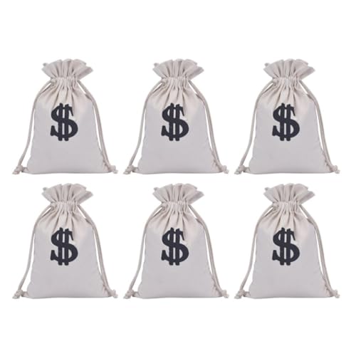 Pochettes à cordon en tissu blanc lot de 6 sachets créatifs Abaodam pour bijoux - 6