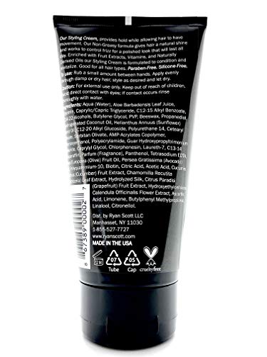 Ryan Scott Non Greasy Styling Cream Enriched with Fruit Extracts, Vitamins, and Natural Oils. Formulated to Hold and Condition. Aloe, Cucumber, & Grapefruit Fragrance, 5.1 fl. oz.