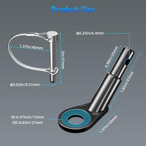 EFEALL 12mm Bike Trailer Hitch, Sturdy & Durable Steel Bike Trailer Attachment, Bicycle Hitch Connector for Kid/Pet/Dog/Cargo - Black