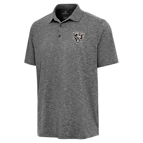 Antigua Men's Heather Black Chicago Bears Par 3 Polo