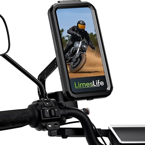 Image of Waterproof Phone Mount for Motorcycle Bike & Scooter | 360 Rotation | Touchscreen Friendly | Anti Vibration Damper Smart Phones. (Black) (LL- 10XL Pro)