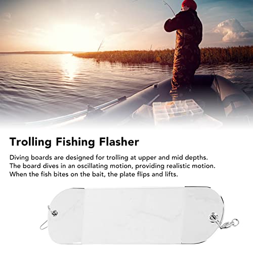 Sungooyue Fishing Flashers For Trolling, Underwater Trolling Fishing Flasher Plastic Diving Flashing Board For Fishermen Saltwater Freshwater(Electroplating Color) #TOP3