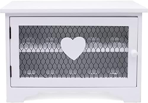 Maison Des Cadeaux White Wooden 'Heart Shape' Egg Storage Holder (Holds up to 20 Eggs)