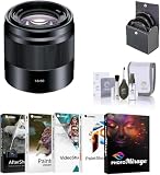 Sony E 50mm f/1.8 OSS Lens for, Black, Bundle with 49mm Filter Kit, Cleaning, PC Software