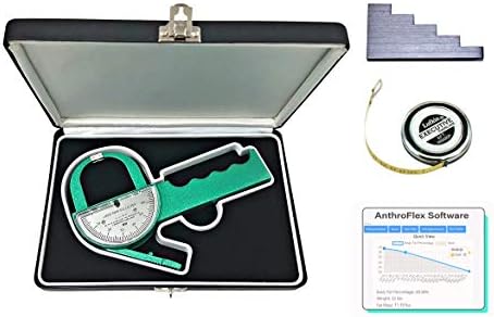 Lange Skinfold Caliper Pro Kit AnthroFlex Edition with ]Anthropometric Tape Measure, 5-Step Calibration Block, AnthroMetrix Software, Instruction Manual to Measure Body Fat Percentage