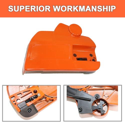 Toolyuan Conjunto de freio da tampa da embreagem lateral 537286301 para motosserra Husqavarna 455 46
