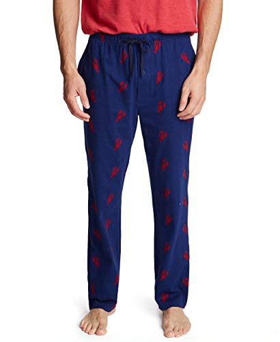 Nautica Men's Soft Knit 100% Cotton Elastic Waistband Sleep Lounge Pant, Blue, Medium
