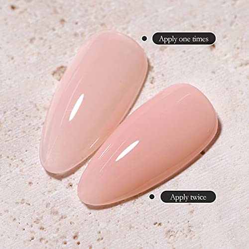 Fzanest Gel Nail Polish 15Ml,Jelly Sheer Clear Natural Nude Pink Gel Polish Varnish Nail Art Manicure Soak Off Led Uv(Milky Nude) #TOP1