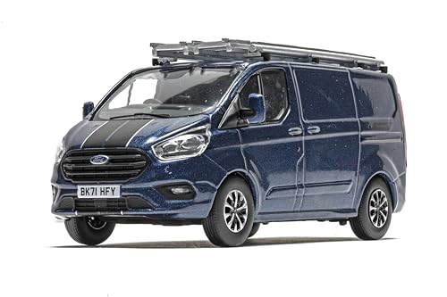 Corgi Diecast Model Vehicles - VA15104 Ford Transit Custom Sport, Chrome Blue, Men & Women Souvenir Gifts from UK - Small Die Cast Toy Car Models for Boys, Gift for Motor Enthusiasts