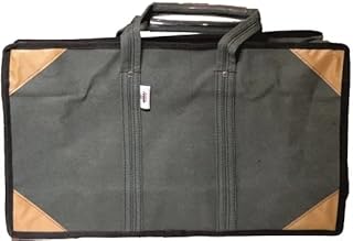 Super 25 no Pack of 1 Grey Canvas Extra Heavy Tools Bag Electrician,Technician, Service Engineer,Mechanic,Plumber,Carpenter Tools Bag (2 Zipper Pockets Inside) 17"x11"x6" Inches