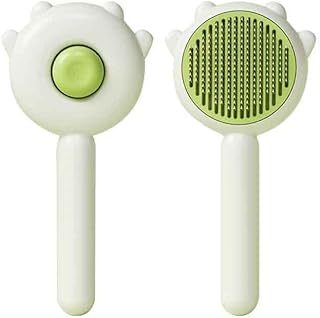 Pet Grooming Brush Self-Cleaning Magic Comb for Cats and Dogs，Green | Removes Shedding Hair, Long Hair Cats, Self-Cleaning Design, Cats & Dogs, Deshedding Comb
