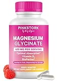 Pink Stork Magnesium Glycinate with Vitamin D - Magnesium Supplement for Women to Support Natural Calm, Mood, and Sleep - Hormone Balance for Women - 60 Capsules, Berry Essence, 1 Month Supply