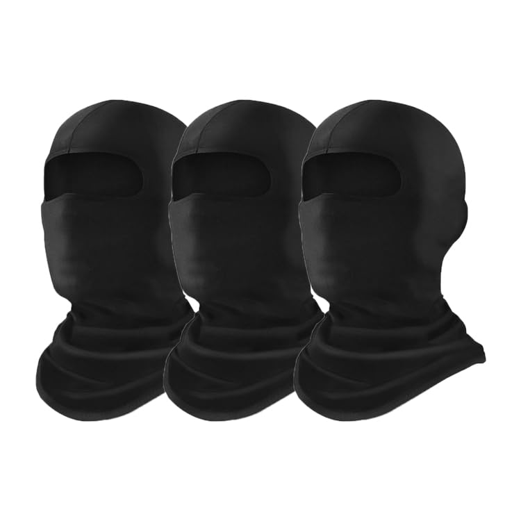 Breathable Balaclava Face Mask, Biker Dust Protection for Men and Women, Black-image-40