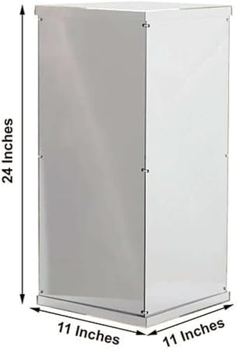 Miniatura 35 de Efavormart - Juego de 5 ideas de decoración de boda con acabado de espejo plateado, caja transparente para centros de mesa con tapa y base Plata