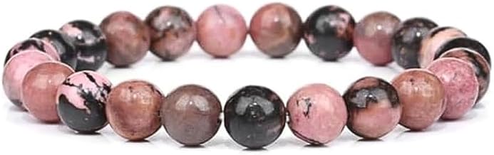 Rhodonite Bracelet - Natural Stones 8 mm - Harmony, Serenity & Love - Authentic Energy Jewellery - Elegant Unisex Bracelet for Women & Men - Wellness Gift Idea