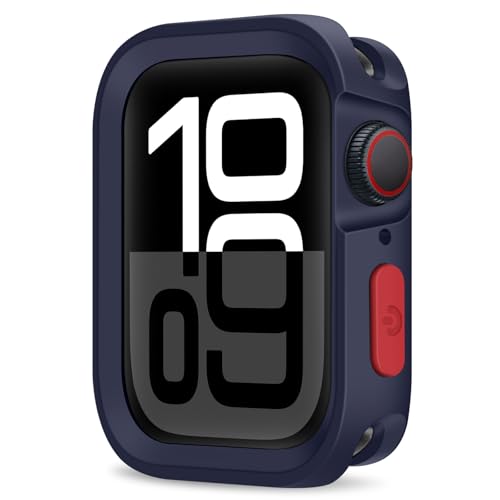 Coque Apple Watch 10 46mm robuste anti-rayures bleue