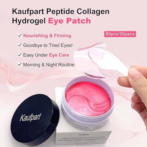 Kaufpart 60 PCS Peptides Collagen Hydrogel Eye Patch | Gel Eye Patches for the appearance of Dark Circles, Undereye Bags | Firming, Age-Defying Care with Retinol, Collagen | Korean Skin Care