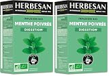 HERBESAN®-MENTHE POIVRÉE FRANCAISE BIO - INFUSION BIO - CONFORT DIGESTIF - Sans plastique- 100% plante - 20 sachets en papier (Lot de 2)