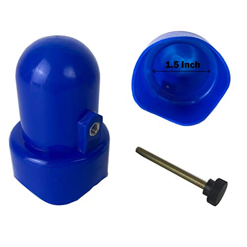 Large Trampoline Enclosure Pole Caps with Screw-in Bolts, Only Fit for Poles 1.5 Inch Diameter, 6 Piece, Blue