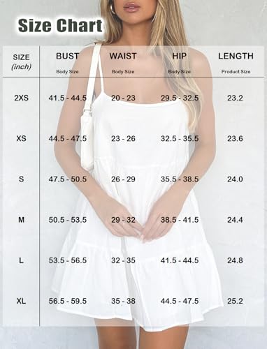 Flowy Short Sundress Mini Babydoll Dresses for Women Going Out Tiered Ruffle Beach Spaghetti Strap Swing Dress Cute2