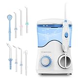 Water Dental Oral Irrigator for Teeth/Braces,10 Pressure Levels Water Flossing Teeth Cleaner 8 Water Jet Tips for Family, 600ML Electric Dental Flosser Pick for Tooth Clean(White)