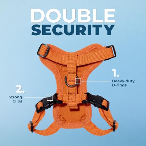 Voyager Step-in Lock Pet Harness - All Weather Mesh, Adjustable Step in Harness for Cats and Dogs by Best Pet Supplies - Orange, XXS