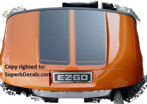 Generic 7"" Hood Stripes for EZGO and Clubcar Golf Carts, Assorted Colors (Gloss Black), EZ7000