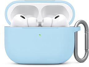 Premium Silicone Case Cover for Apple Airpods Pro 3 (2025), Smooth Matte Finish Coating with Heavy Duty Carabiner (Silicone Sky Blue, Airpods Pro 3)