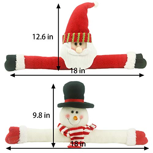 Ogrmar 2 Pack Christmas Curtain Buckle Doll Santa & Snowman Creative Curtain Tieback Hold Back Fastener,Christmas Wine Bottle Topper for Xmas Holiday Home Window Decoration (Red and White) - Image 3