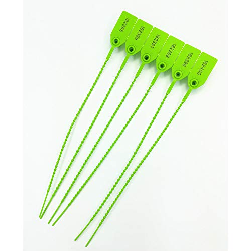 250mm Pull-Tite Security Seal Plastic Seals Signage Numbered Green (Package of 100) (Green)