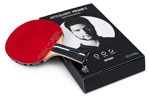 Raqueta Butterfly Ovtcharov Prime C – Ideal para Jugadores ambiciosos de Club y competición, Gomas LAGNUS ITTF (2,0 mm), Madera de 7 Capas con Carbono, para un Juego Ofensivo sin compromisos.