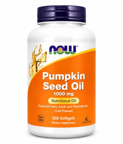 NOW Foods Pumpkin Seed Oil 1000 mg, Cold Pressed, 300 Softgels - Supports Prostate Health & Healthy Blood Pressure, Non-GMO, Kosher